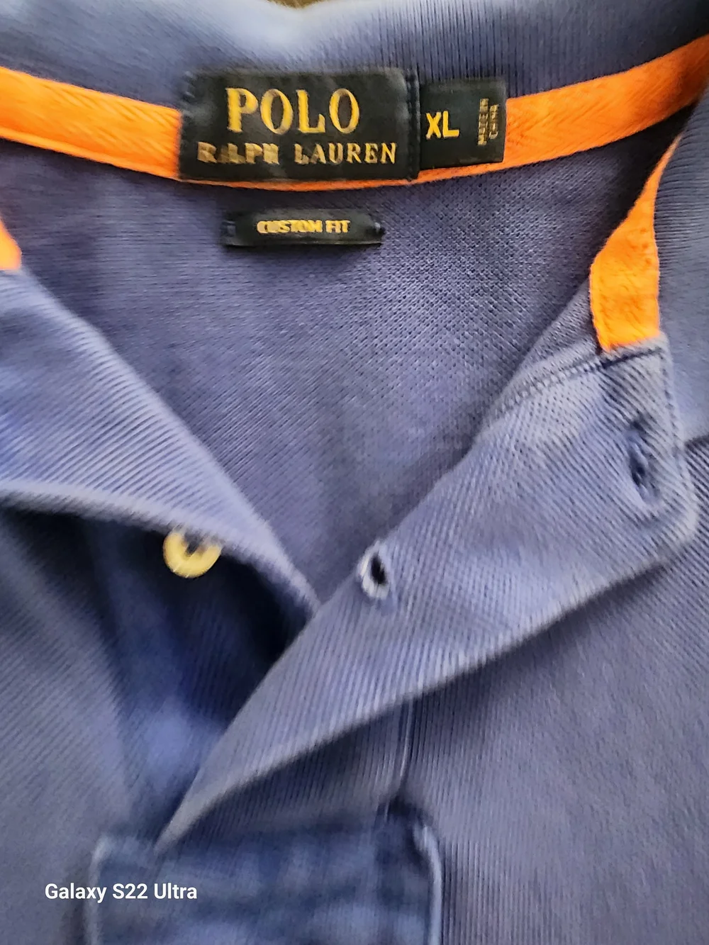 Polo by Ralph Lauren Navy Polo with Orange Trim